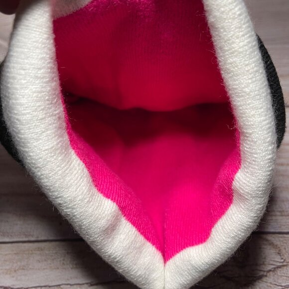 Vintage Nike Pom Pom Beanie Hat Cap Spell Out PinkBlack White Striped Y2K - Picture 3 of 3